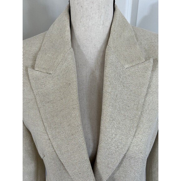 L’AGENCE Chamberlain Blazer Ecru Gold Shimmer Linen Blend Size 4 NWOT - Picture 5 of 11